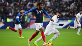 Alassane Pléa lors de sa seule sélection en équipe de France contre l'Uruguay (1-0, amical), le 20 novembre 2018