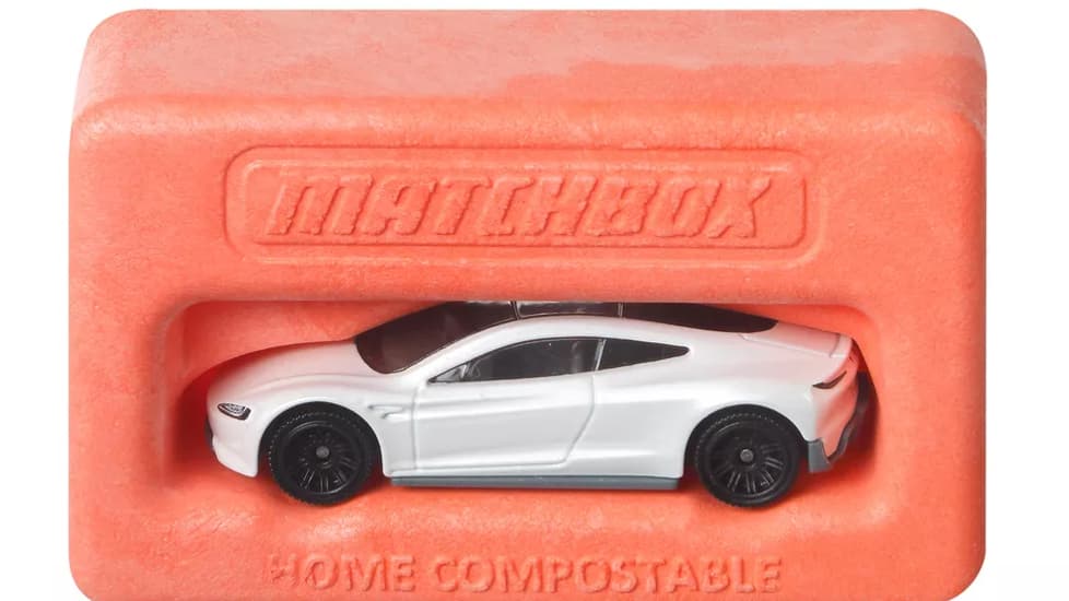 Sans plastique, les futurs emballages des petites voitures de Matchbox seront aussi compostables.