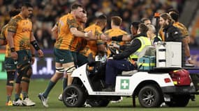 Allan Alaalatoa sorti blessé lors du du match entre l’Australie et la Nouvelle-Zélande le 29/07/23
