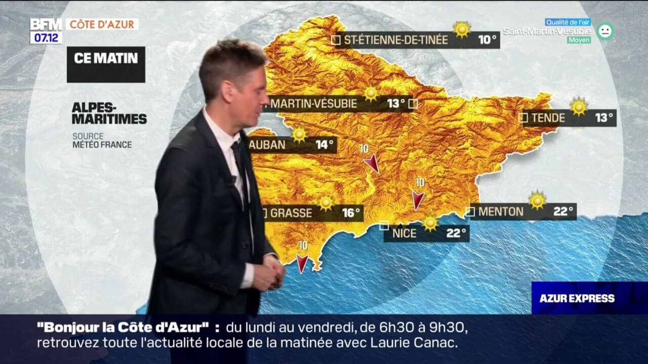 Météo Côte d'Azur une belle journée ensoleillée et des températures de
