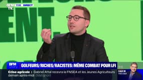 "Au moins, on parle de l'inscription sur les listes électorales": Antoine Léaument réagit à la campagne de LFI pour les européennes qui associe "les riches", "les racistes" et les "golfeurs"