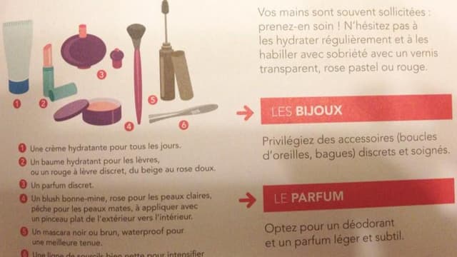 Ces conseils cosmétiques ont été envoyés à tous les agents qui seront amenés à porter les nouveaux uniformes.