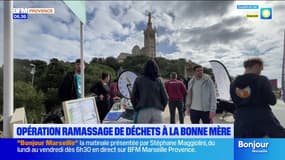 Marseille: une opération ramassage de déchets au pied de la Bonne Mère