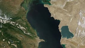La mer Caspienne vue depuis l'espace (photo d'illustration).