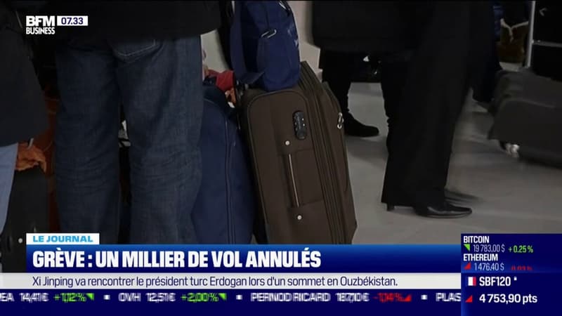 Grève: un millier de vol annulés