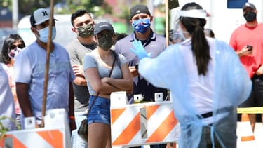 Un centre de dépistage du nouveau coronavirus à Los Angeles (Californie), le 10 juillet 2020