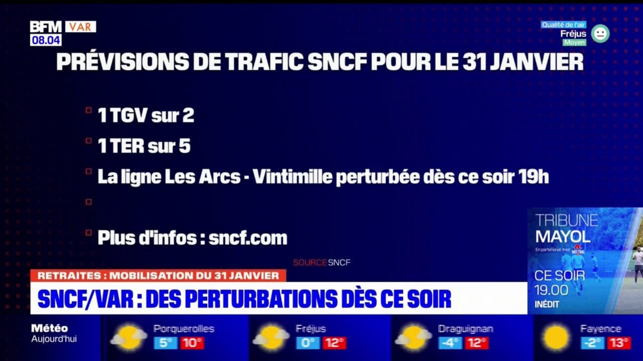 Grève: des perturbations dans les trains varois dès ce lundi soir et mardi