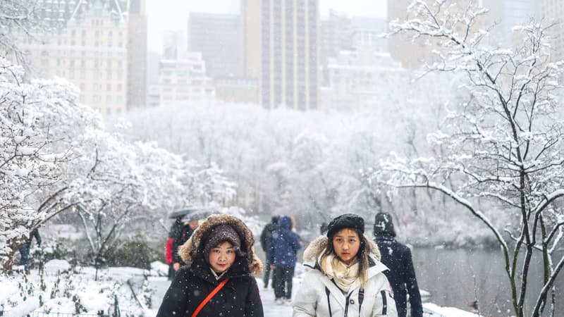La région de New York sous un épais manteau neigeux le 13 février 2024.