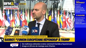 Droits de douane américains: "l'Union européenne répondra", assure Jean-Noël Barrot