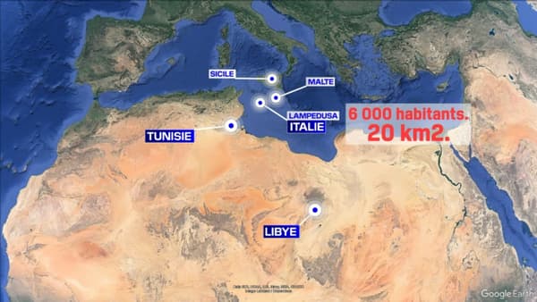 L'île italienne de Lampedusa est située proche des côtes tunisiennes.