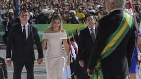 Le nouveau président brésilien Jair Bolsonaro et son épouse Michelle ce mardi 1er janvier 2019 lors de son investiture.