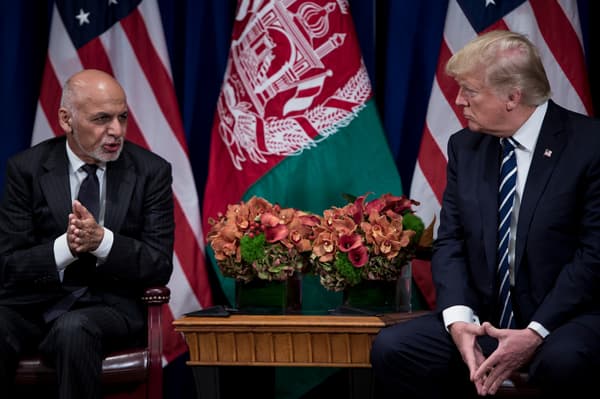 Donald Trump et l'ancien président afghan Ashraf Ghani, en 2017