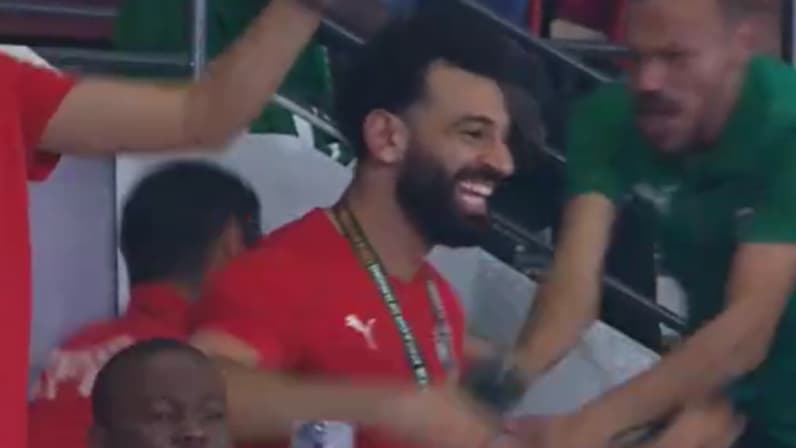 La joie de Mohamed Salah lors de la qualification de l'Egypte pour les 8es de finale de la CAN, le 22 janvier 2024