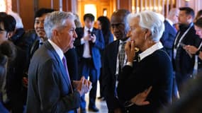 La présidente de la BCE Christine Lagarde et le président de la Fed Jerome Powell en mai 2025.