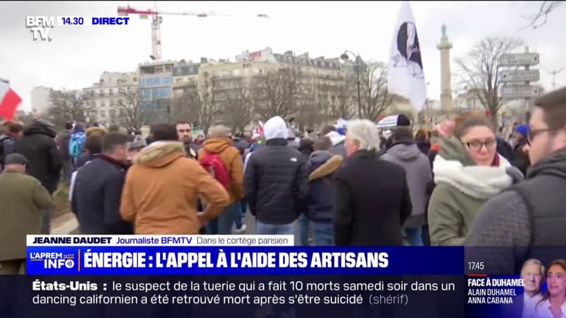 Crise de l'énergie: la manifestation des artisans quitte la place de la Nation à Paris pour rejoindre Bercy