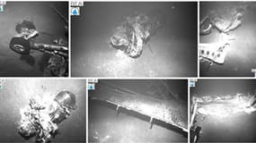 Photographies de l'épave de l'Airbus assurant la liasion Rio-Paris qui s'est abîmé dans l'océan Atlantique en juin 2009. Un deuxième corps d'une des victimes, retrouvé dans l'épave de l'appareil, a pu être remonté à bord du navire chargé des recherches. /