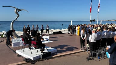 La cérémonie d'hommage du 14-Juillet à Nice ce dimanche 14 juillet 2024.
