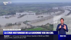 La crue historique de la Garonne vue du ciel