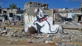 Une des peintures de Banksy à Gaza 
