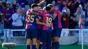 Le FC Barcelone, face à Gérone, lors de la 29e journée de Liga, le 30 mars 2025