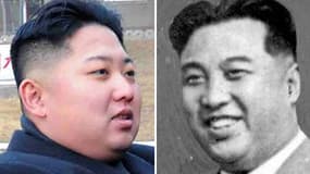 À gauche, Kim Jong UN, à droite, Kim Il Sung, son grand-père