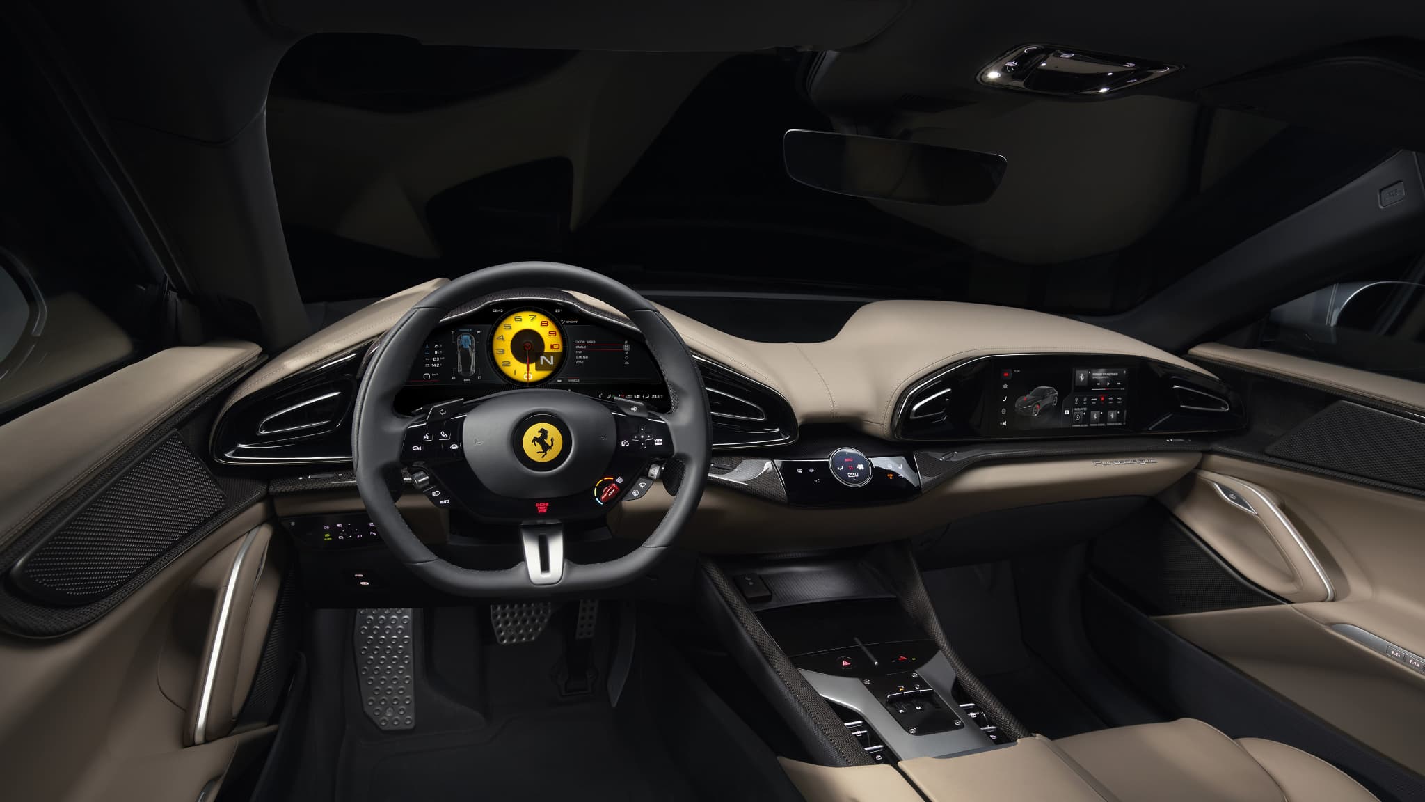 L'intérieur du SUV de Ferrari, le Purosangue. L'intérieur du SUV de Ferrari, le Purosangue.