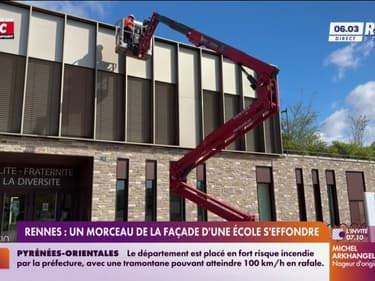 Rennes: Droit de retrait des enseignants après l'effondrement d'une façade de l'école