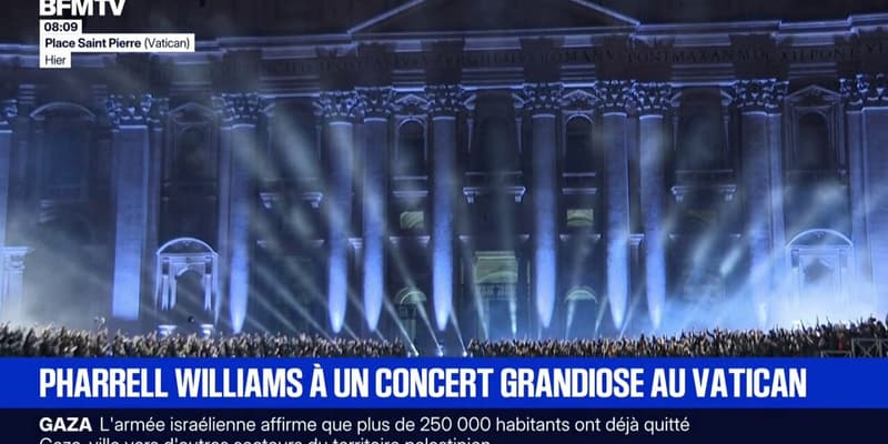 Les images du concert pour la paix au Vatican avec Pharrell Williams, Andrea Bocelli et John Legend