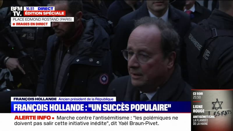 Marche contre l'antisémitisme: François Hollande salue 