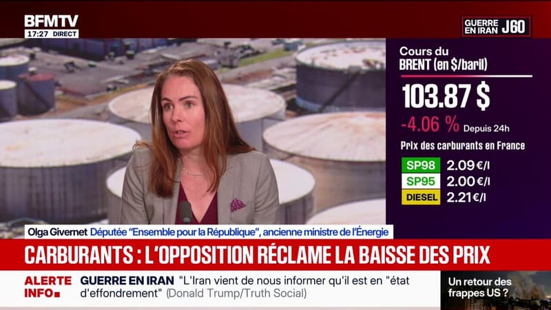 Carburants: "Je soutiens le gouvernement sur le fait de ne pas toucher à la fiscalité", explique Olga Givernet, ancienne ministre de l'Énergie