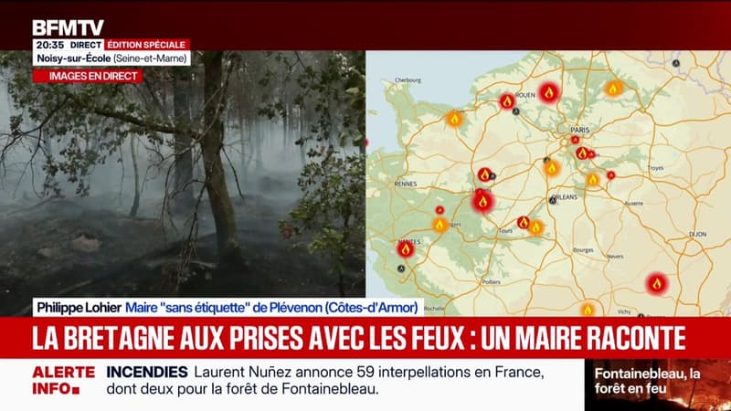 Incendies en Bretagne: "Tout le monde est rentré à la maison, le feu est toujours sous surveillance", témoigne Philippe Lohier, maire de Plévenon (Côtes-d'Armor)