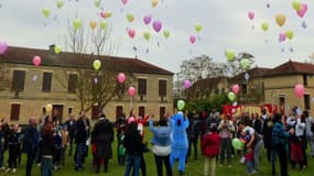 Lâcher de ballons par les enfants du Centre Hospitalier Théophile Roussel, Montesson, le 15 mars 2017.