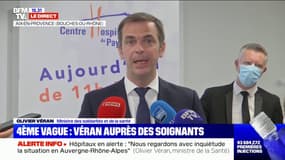 Olivier Véran à l'hôpital d'Aix-en-Provence: "La réanimation ici est remplie de gens qui regrettent de ne pas s'être fait vacciner"