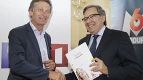 Nicolas de Tavernost (à gauche) , le patron de M6 et son homologue chez TF1 Nonce Paolini