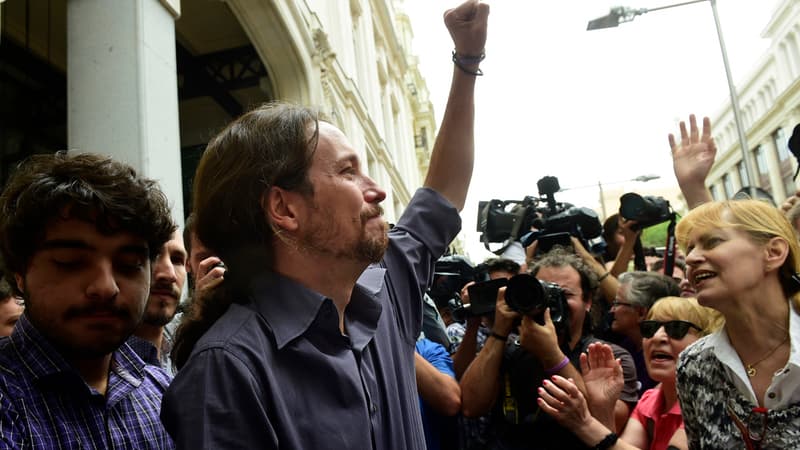 Pablo Iglesias, le leader de Podemos, à la mairie de Madrid le 13 juin dernier.