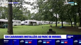 120 caravanes installées au parc de Miribel-Jonage