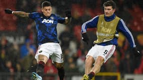 Marcos Rojo et Harry Maguire, à Manchester le 7 novembre 2019