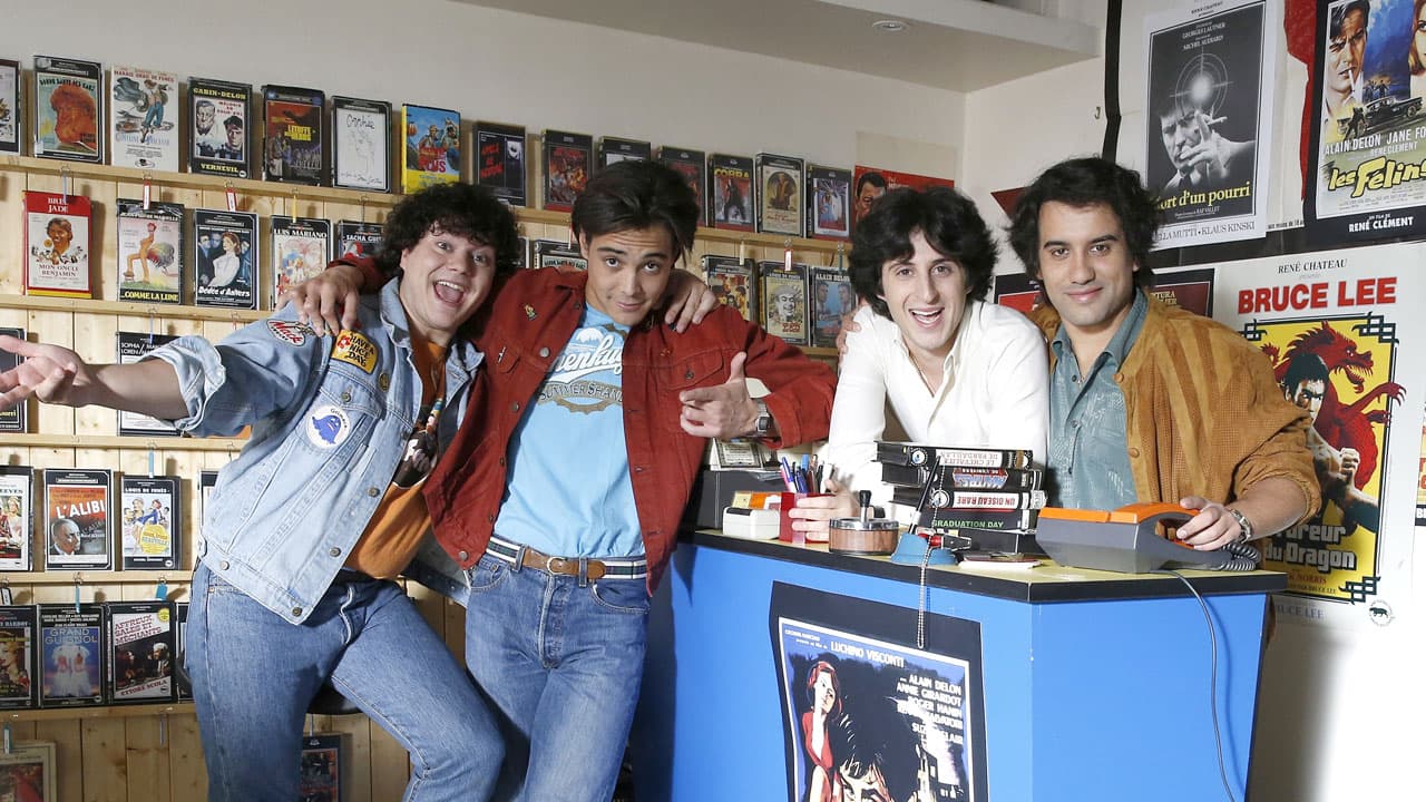 Les stars de "La Vérité si je mens! Les Débuts" Anton Csazar (Serge), Mickaël Lumière (Dov), Jeremy Lewin (Yvan) et Yoann Manca (Patrick)