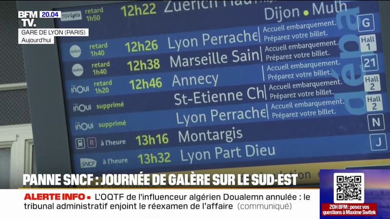 Trains retardés ou annulés... un défaut d'alimentation électrique a paralysé le trafic à la Gare de Lyon