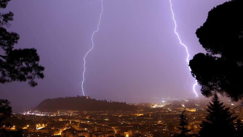 Un orage à Nice en mai 2017. 