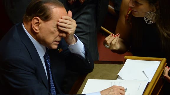 Silvio Berlusconi au Sénat à Rome en Italie le 2 octobre 2013.