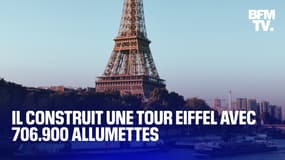 Il tente de battre un record du monde en construisant une tour Eiffel avec 706.900 allumettes