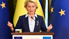 La présidente de la Commission européenne Ursula Von der Leyen à Kiev, le 11 juin 2022