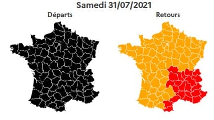 Bison Futé a classé ce samedi noir dans le sens des départs. Bison Futé a classé ce samedi noir dans le sens des départs.