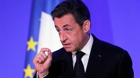 Nicolas Sarkozy lors du discours d'inauguration du nouveau siège de l'Organisation internationale de la Francophonie. Le chef de l'Etat a prôné vendredi une révision des "traditions" de la diplomatie française, au lendemain du vote à l'Onu d'une résolutio