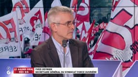 Pour Yves Veyrier, secrétaire général de FO, il y a "très très peu" de grèves en France