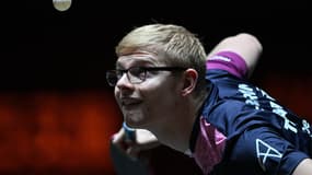 Felix Lebrun lors de son quart de finale du WTT China Smash contre Eduard Ionescu (11-5, 11-7, 11-1), le 2 octobre 2025