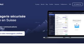 Page d'accueil de ProtonMail.