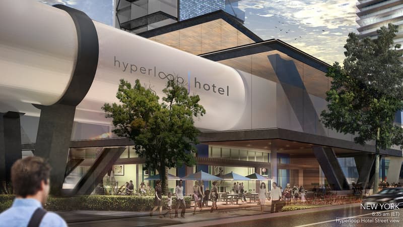 Ce projet baptisé Hyperloop Hôtel compte relier 13 des principales villes américaines