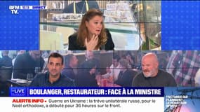 "On ne vous lâchera pas": l'engagement d'Olivia Grégoire face à un gérant de boulangeries et Philippe Etchebest